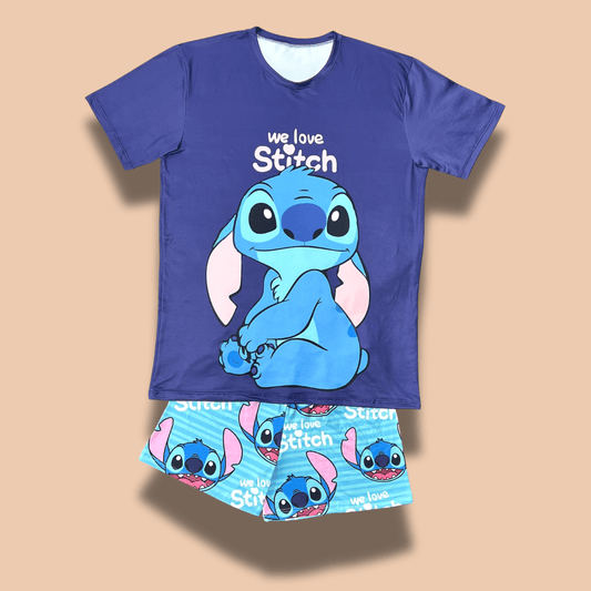 Pijama Stitch Azul para Mujer – Sueños Divertidos y Cómodos