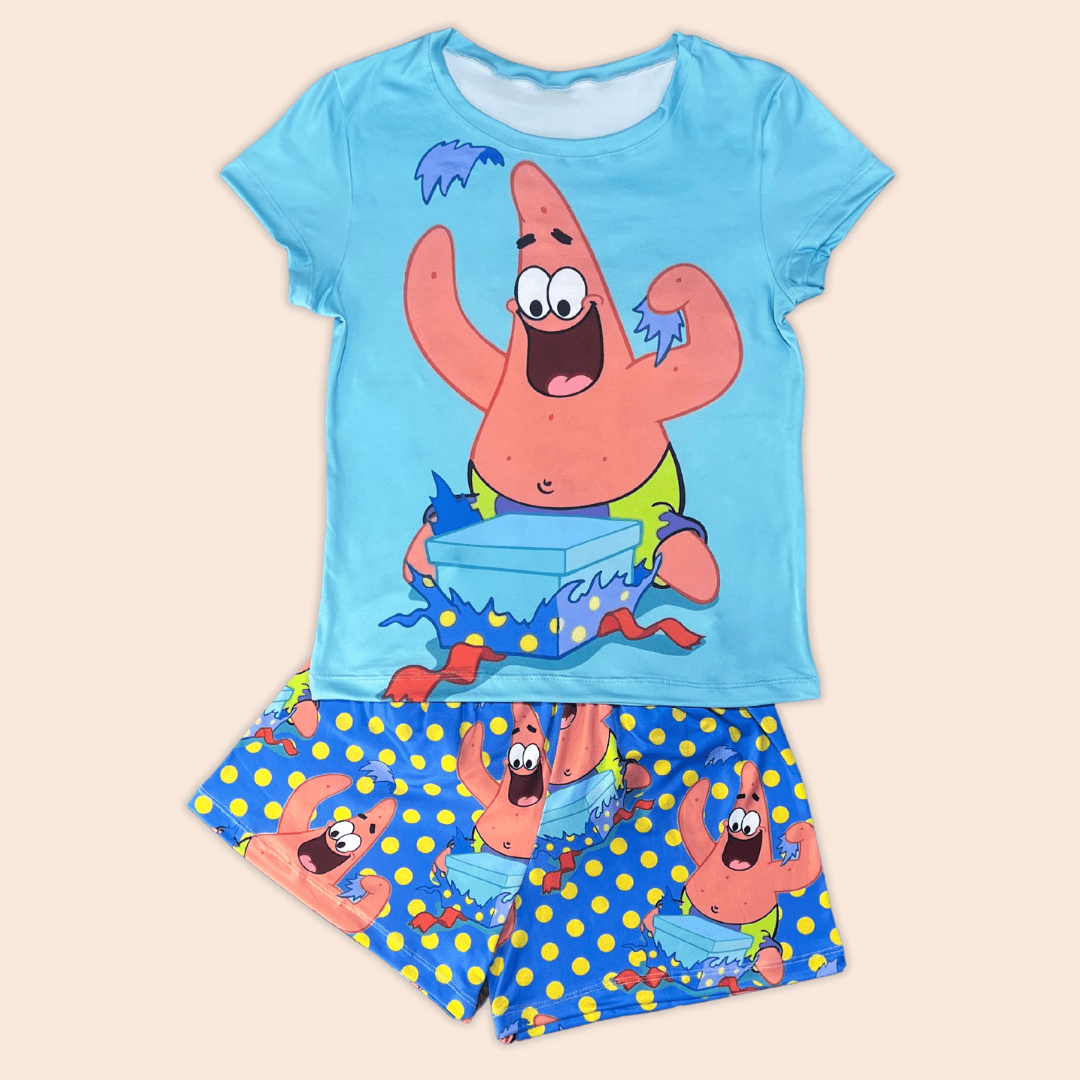 Pijama Short Blusa de Mangas Patricio Azul
