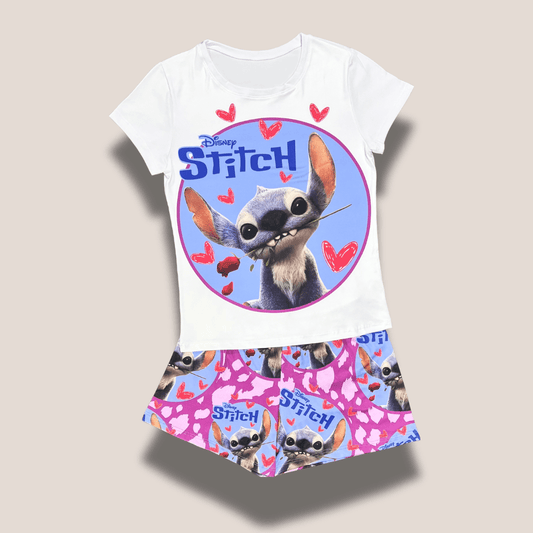 Pijama dama Stitch corazones – Diseño romántico y divertido