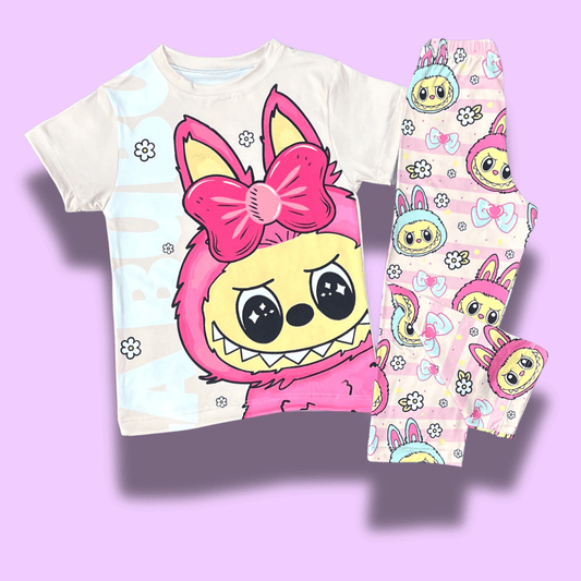 Pijama Labubu Rosa para niña – Suave, divertida y con carácter