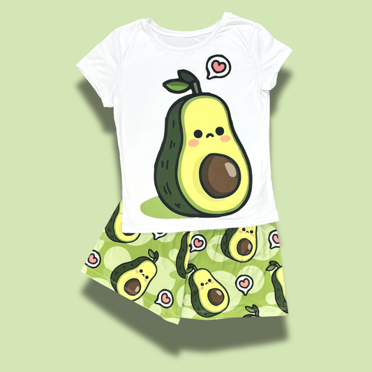Pijama aguacate dama plus – Conjunto short y camiseta divertida