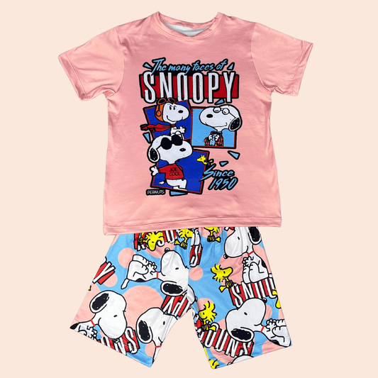 Pijama Niña Short Snoopy Clásico