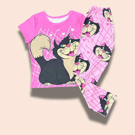 Pijama dama plus Gato travieso – Divertida y coqueta