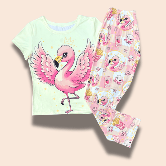 Pijama dama plus Flamingo – Elegancia divertida