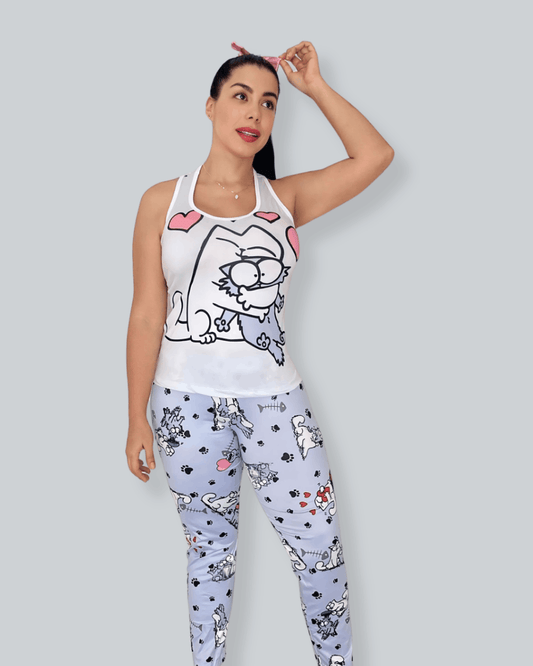 Pijama Dama Pantalón Gaticos Love