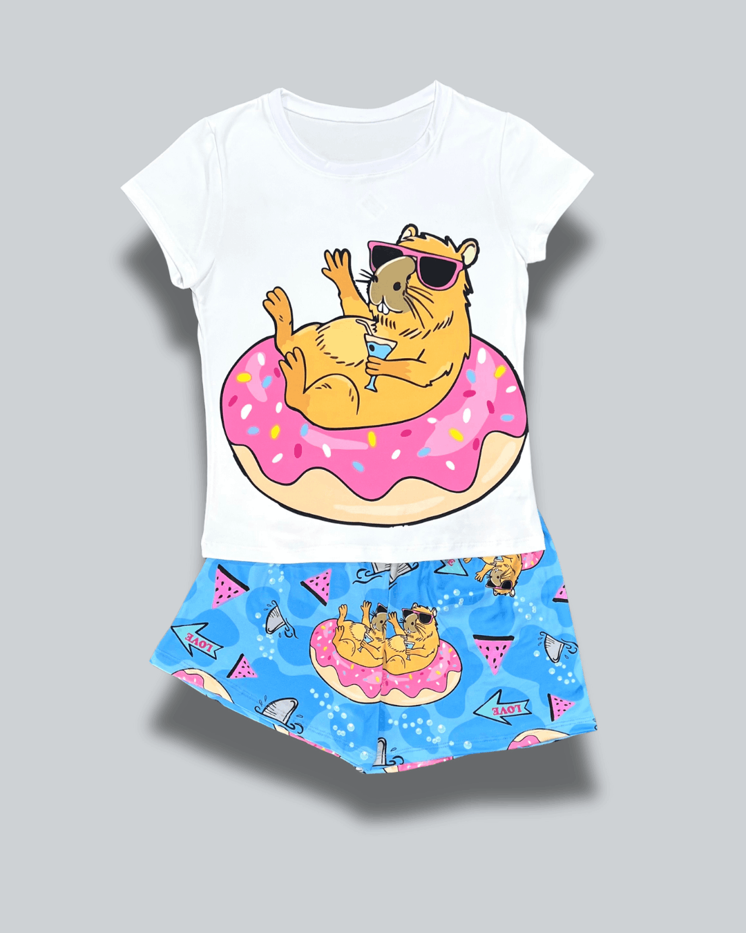 Pijama Dama Short Capibara Flotador