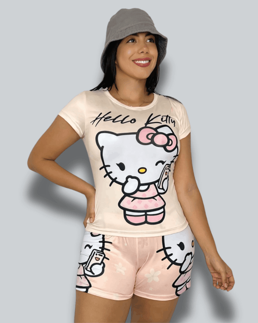 Pijama Dama Short Hello Kitty Celular