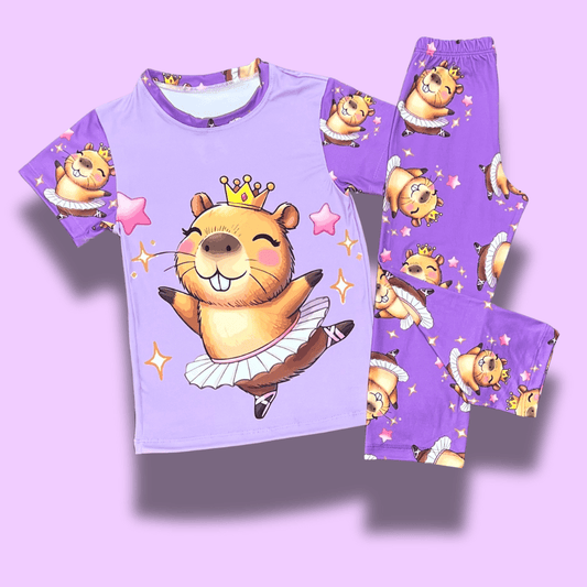 Pijama Capibara Ballerina para niña – Dulzura en movimiento