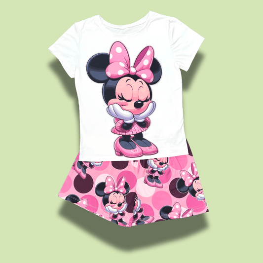 Pijama Minnie dama plus – Conjunto short y camiseta rosa