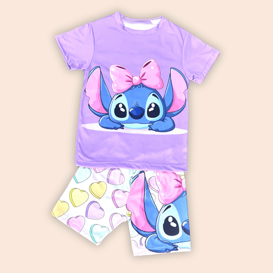 Pijama Niña Short de Stitch con Moño
