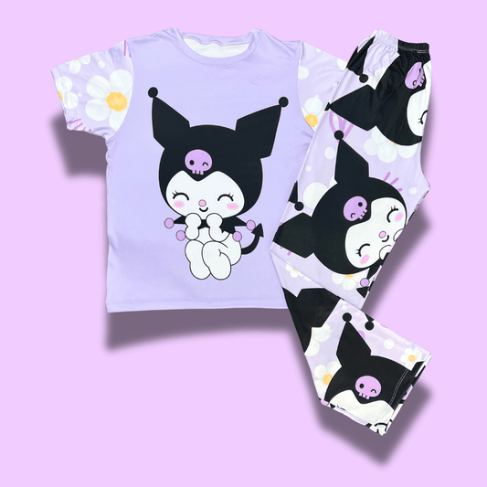 Pijama Kuromi flores – Dulce con un toque travieso