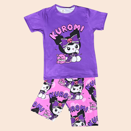 Pijama Niña Short Kuromi Morada