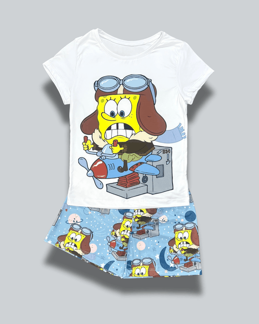Pijama Dama Short Bob Esponja Aviador