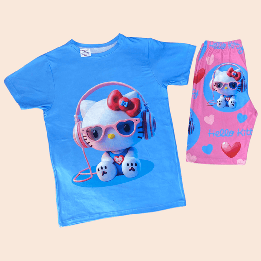 Pijama Niña Short Hello Kitty Audífonos