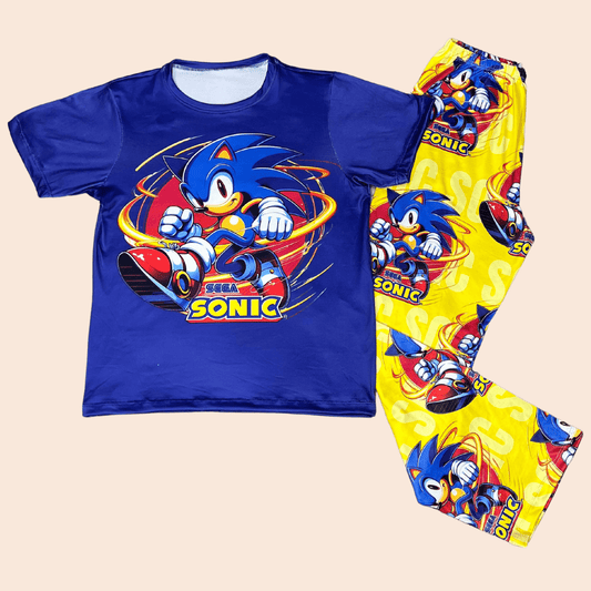 Pijama Niño Pantalón Sonic Azul y Amarillo
