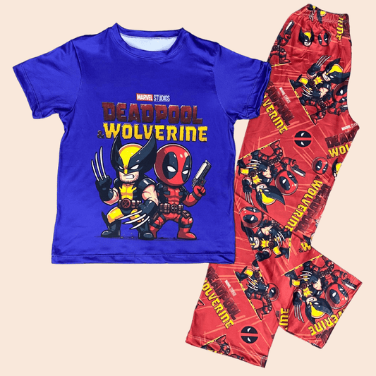 Pijama Niño Pantalón Wolverine y Deadpool