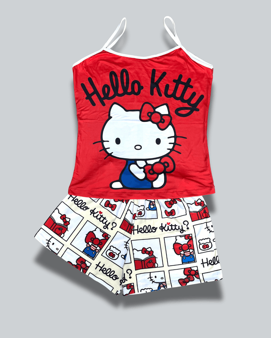 Pijama Dama Short Plus Kitty Rojo