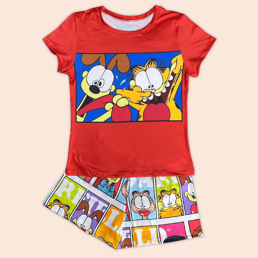 Pijama Short Blusa de Mangas Garfield y Odie