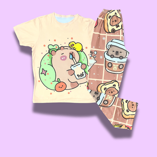 Pijama niña Osito Bubble Tea – Estilo y ternura en pijama