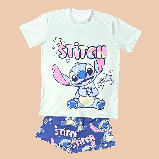 Pijama Stitch Pastel para Mujer – Sueños Encantados y Kawaii