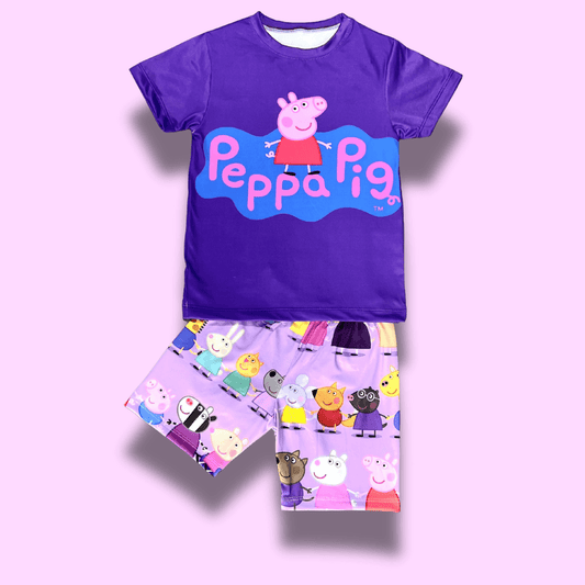 Pijama piel de durazno niña Peppa Pig morado