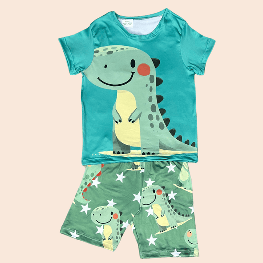 Pijama Niño Short Dino Verde