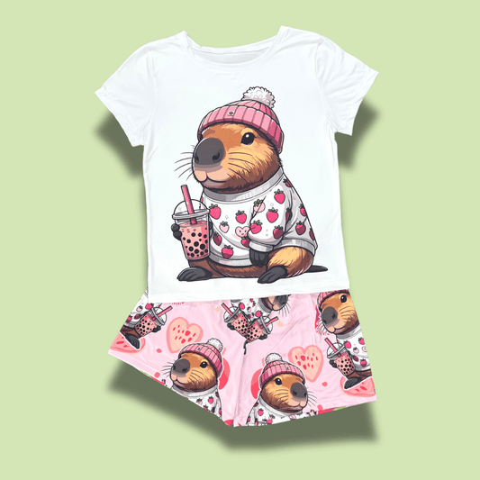 Pijama capibara fresa - Estilo dulce y relajado