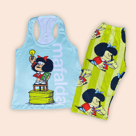 Pijama Pantalón Capri Mafalda Verde