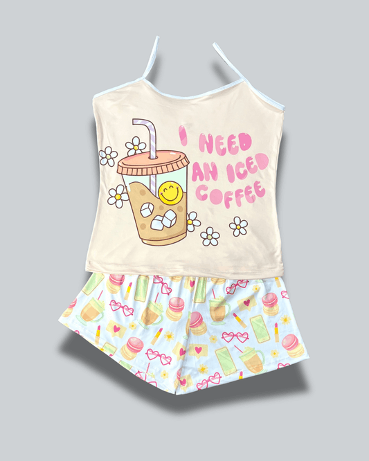 Pijama Dama Short Plus  Iced Coffee